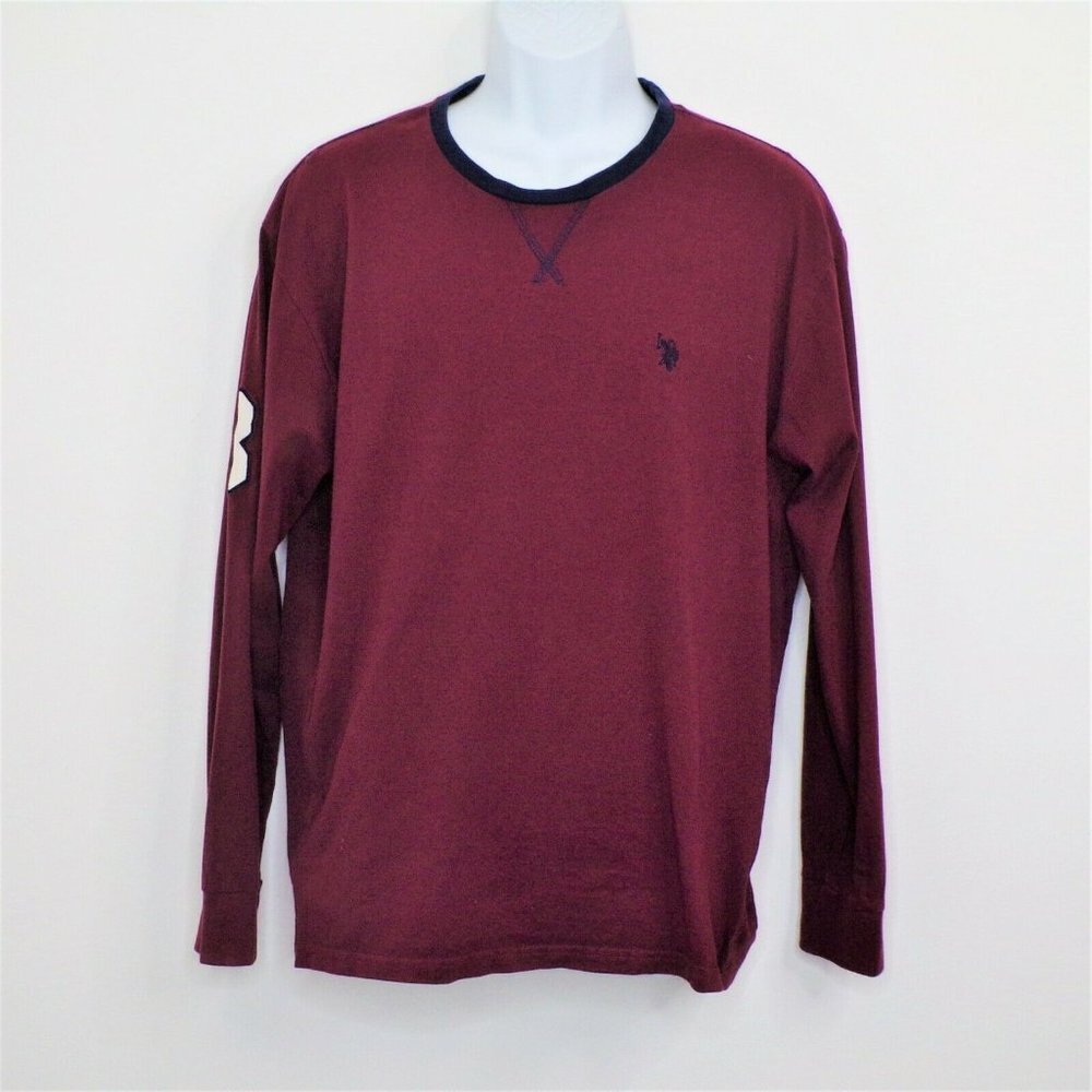 US Polo Assn Mens Long Sleeve Sweatshirt Large Pullover Chest Logo 3 on Sleeve